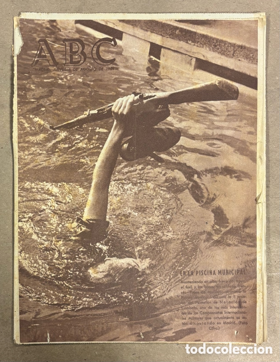 Coleccionismo de revistas y peri&oacute;dicos: ABC (6 AGOSTO 1959) PENTATL&Oacute;N DE NATACI&Oacute;N DE COMBATE, NIXON, FLEITAS SOLICH REAL MADRID
