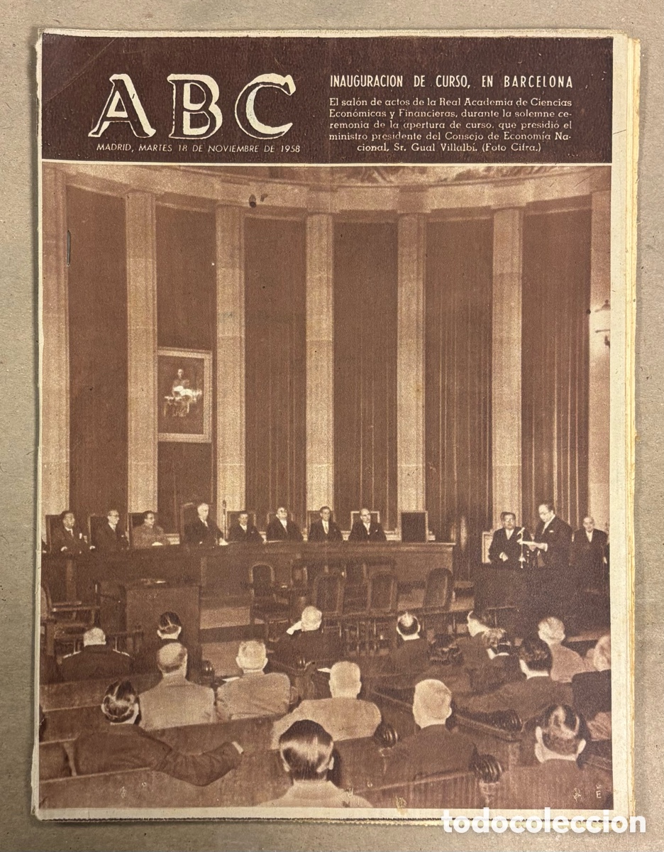 Coleccionismo de revistas y peri&oacute;dicos: ABC (18 NOVIEMBRE 1958) INAUGURACI&Oacute;N DE CURSO BARCELONA, ANTONIO N&Uacute;&Ntilde;EZ BARBERO DE SEVILLA
