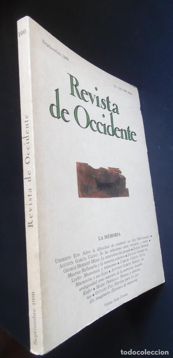 Coleccionismo de revistas y peri&oacute;dicos: Revista de Occidente, n&ordm; 100, La memoria: Umberto Eco, Agust&iacute;n Garc&iacute;a Calvo, Octavio Paz...
