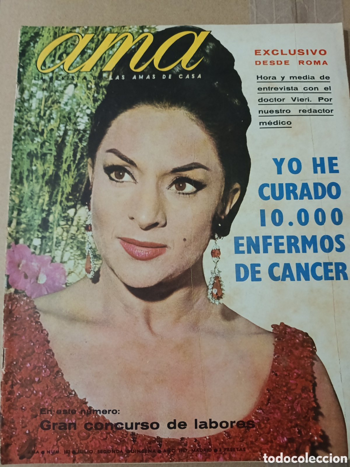 Coleccionismo de revistas y peri&oacute;dicos: Lola Flores revista Ama editada en Espa&ntilde;a N⁰ 182, A&ntilde;o 1967.