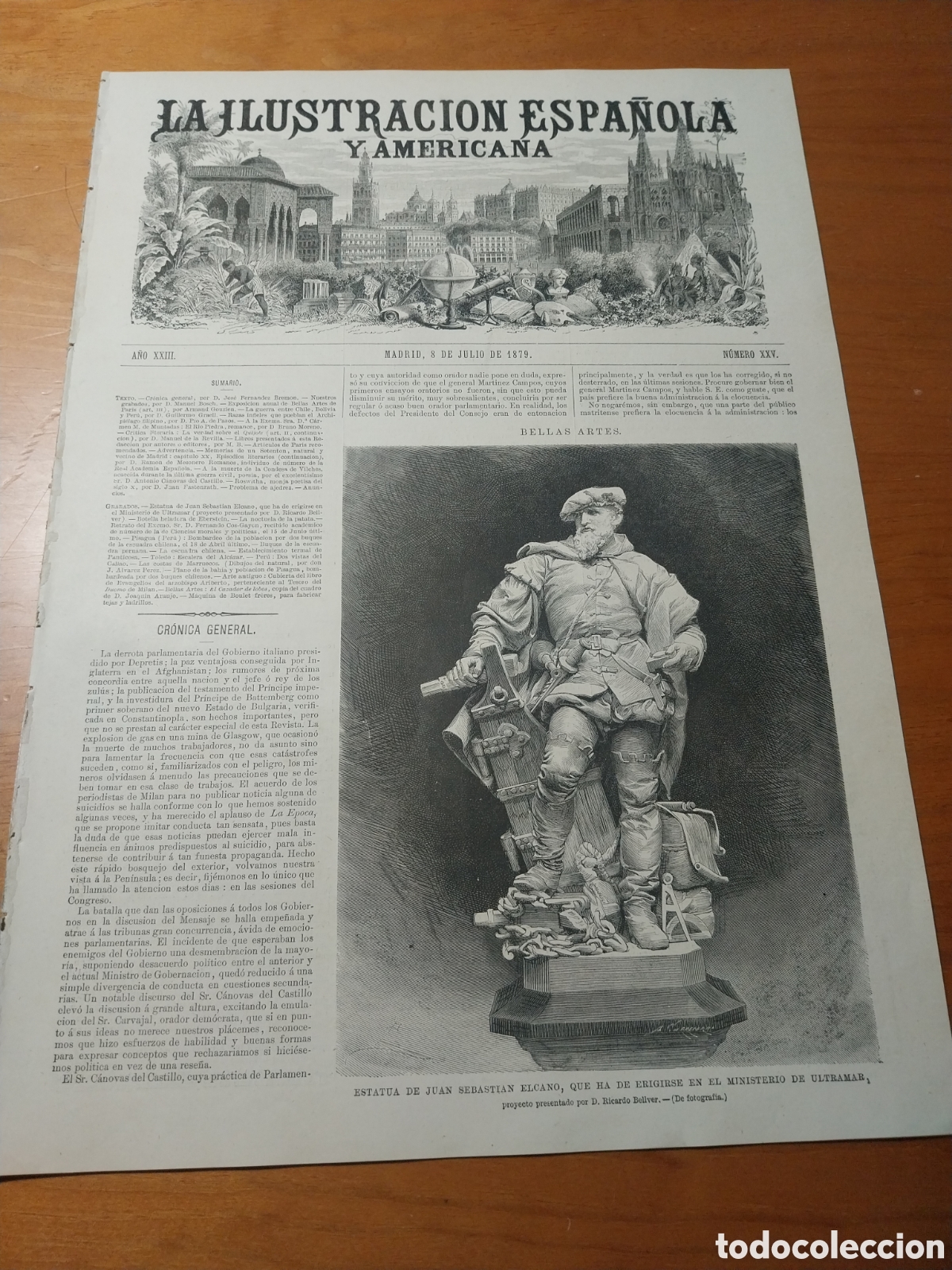Coleccionismo de revistas y peri&oacute;dicos: REVISTA 1879 PISAGUA Y CALLAO.PER&Uacute; Y CHILE .BARCOS.BALNEARIO PANTICOSA.TOLEDO ALCAZAR.COSTA MARROQUI