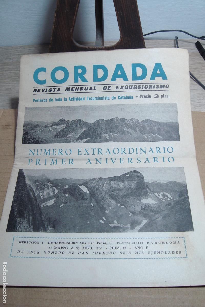 Coleccionismo de revistas y peri&oacute;dicos: CORDADA REVISTA MENSUAL DE EXCURSIONISMO CATALU&Ntilde;A. BARCELONA 1956.