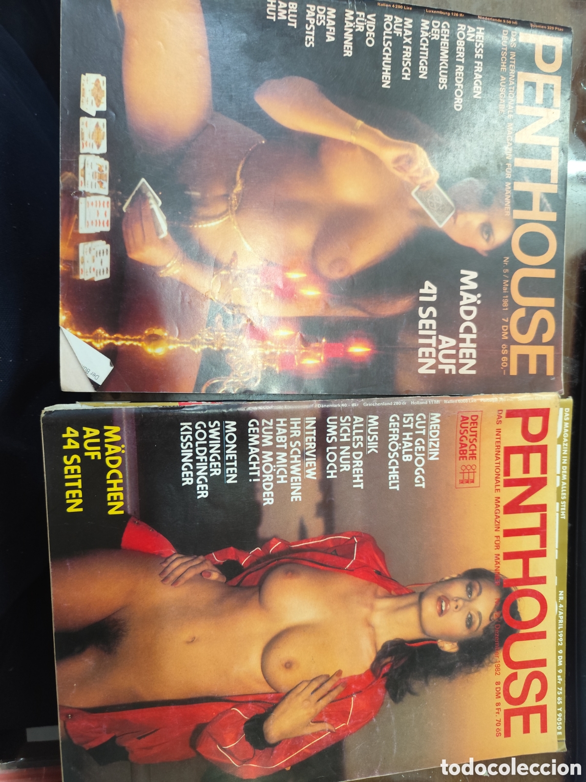 Coleccionismo de revistas y peri&oacute;dicos: Lote 3 ejemplares revista Erotica Penthouse. Edici&oacute;n alemana. Incluye p&oacute;ster central