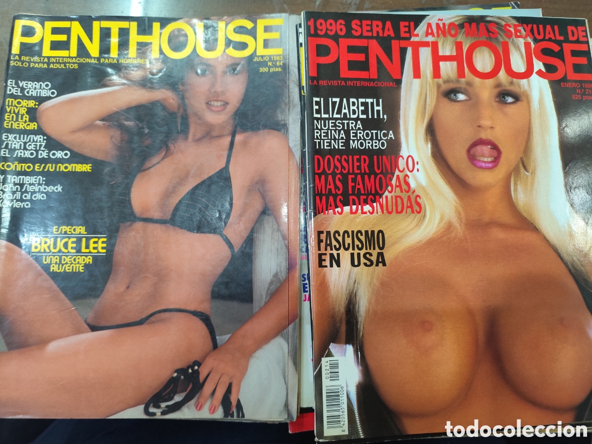 Coleccionismo de revistas y peri&oacute;dicos: Lote 7 ejemplares revista Erotica Penthouse. Edici&oacute;n espa&ntilde;ola. Incluye p&oacute;ster central. Menos una