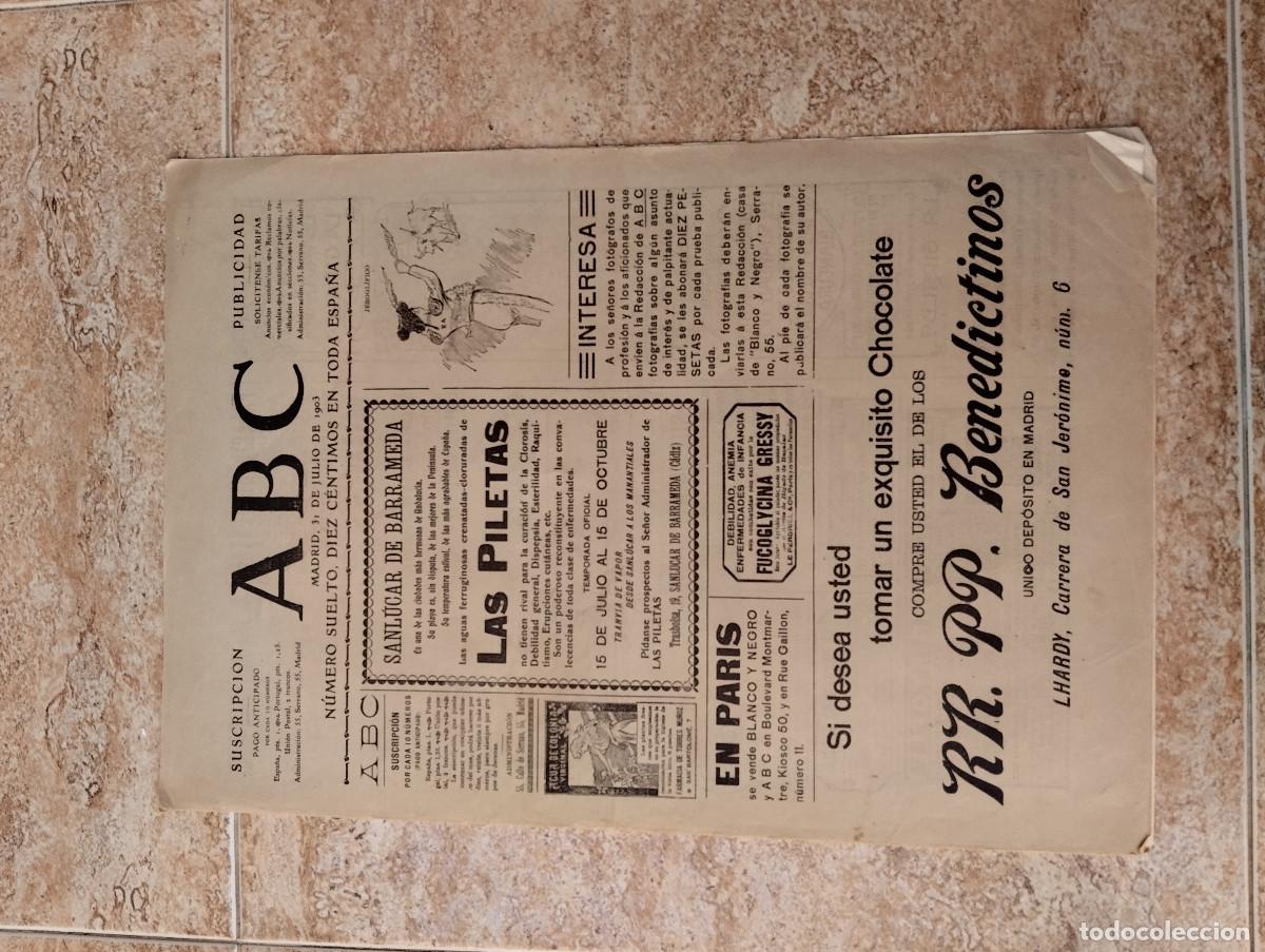 Coleccionismo de revistas y peri&oacute;dicos: PERIODICO.ABC. 1903. MUERTE LEON XIII. FIESTAS DE PEGO Y VALENCIA...