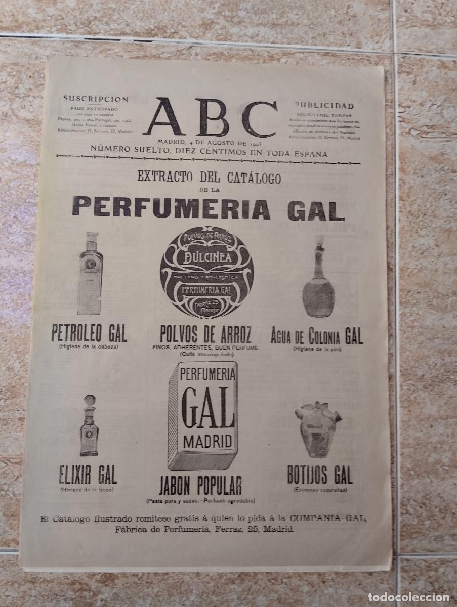 Coleccionismo de revistas y peri&oacute;dicos: PERIODICO.ABC. 1903. FIESTAS VALENCIA CARRROZAS. GRUPO MOLINA CORDOBA. DISTURBIOS MARRUECOS...
