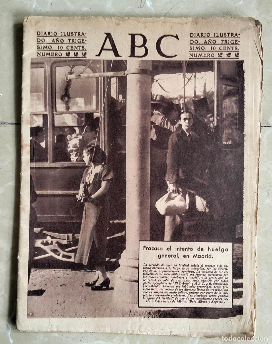 Coleccionismo de revistas y peri&oacute;dicos: ABC de Madrid - 8/10/1934 - HUELGA GENERAL, incidentes...