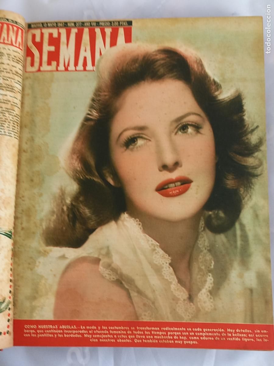 Coleccionismo de revistas y peri&oacute;dicos: Revista semana, a&ntilde;o 1947. 17 n&uacute;meros del 376 al 392 encuadernados en un tomo