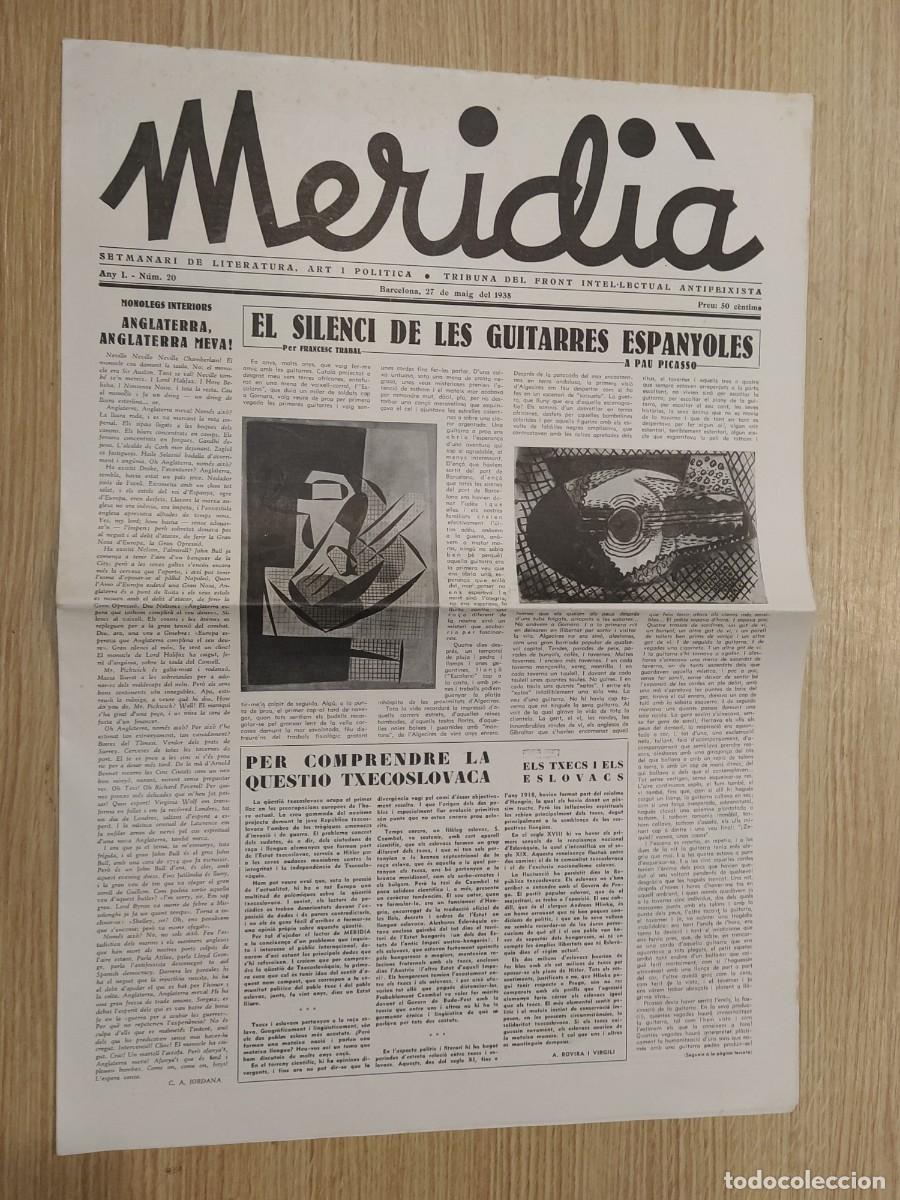 Coleccionismo de revistas y peri&oacute;dicos: GUERRA CIVIL - MERIDIA - ANY 1938 NUM&middot; 20 - FRONT ANTIFEIXISTA - REVISTA ANTI FASCISTA -VER FOTOS