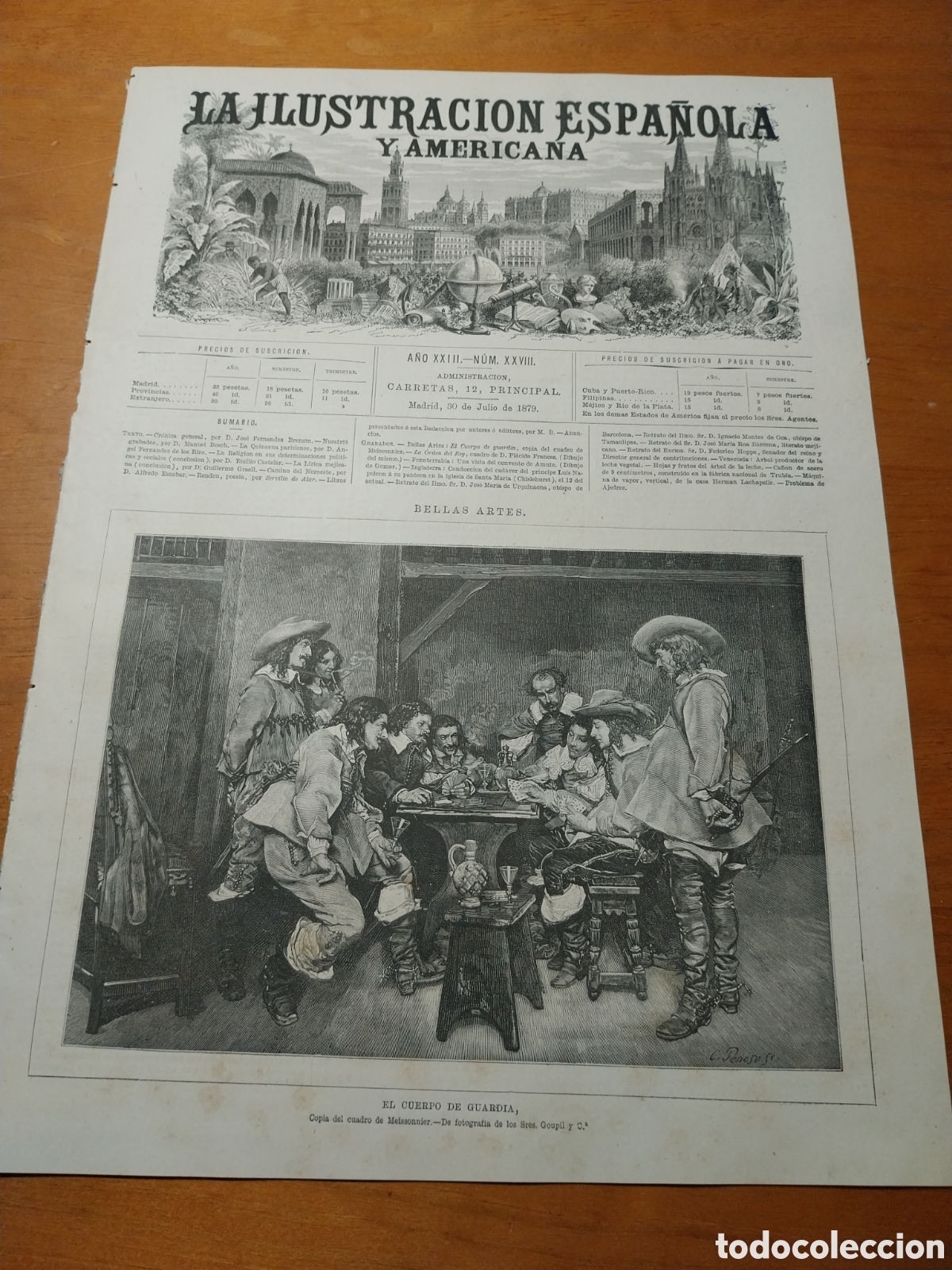Sammeln von Zeitschriften und Zeitungen: REVISTA 1879 FUENTERRABIA CONVENTO DE AMUTE. LA ORDEN DEL REY DE PLACIDO FRANCES. FABRICA DE TRUBIA