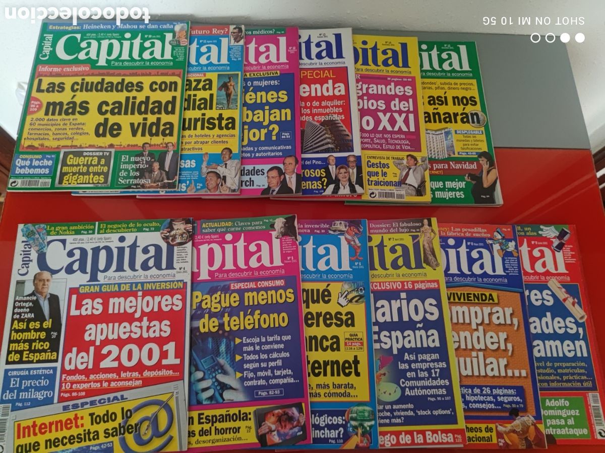 Coleccionismo de revistas y peri&oacute;dicos: Revista CAPITAL -Coleccion completa (A&ntilde;o 2001)-(12 n&uacute;meros)