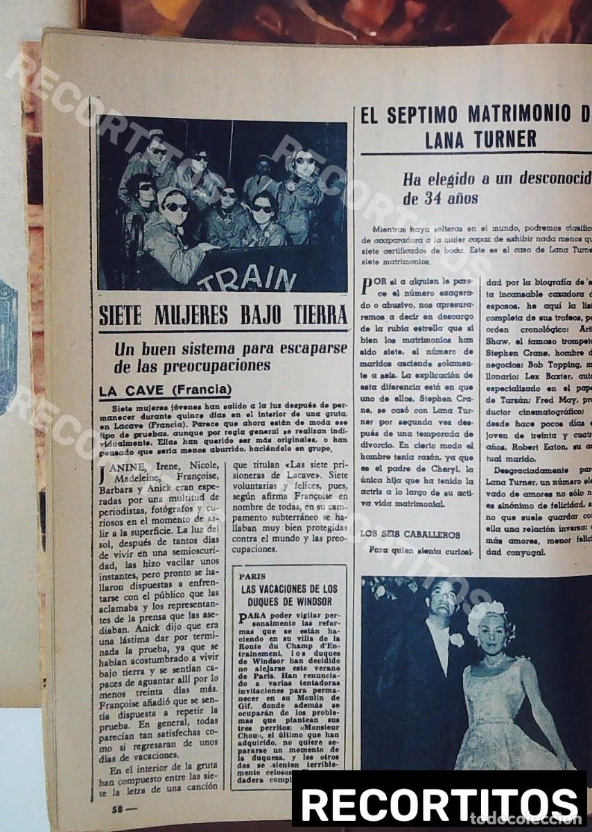 Coleccionismo de revistas y peri&oacute;dicos: lana turner septimo matrimonio la cave mujeres mineras