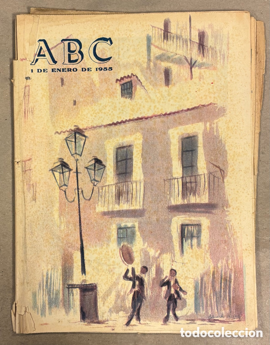 Coleccionismo de revistas y peri&oacute;dicos: ABC (1 ENERO 1955) RESUMEN A&Ntilde;O: ARTE, DEPORTE, TOROS, M&Uacute;SICA, CINE, TEATRO, POL&Iacute;TICA, VISITANTES ILU