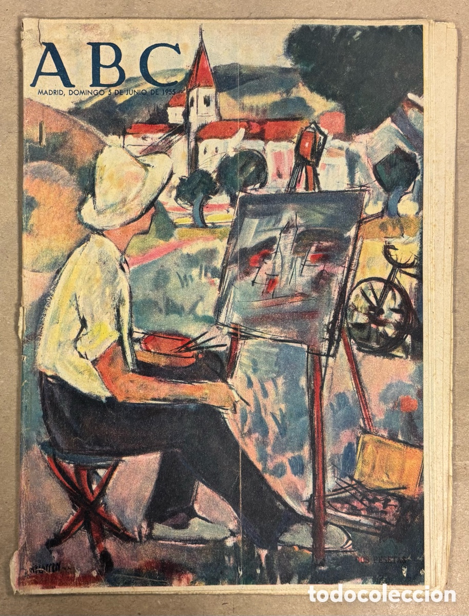 Coleccionismo de revistas y peri&oacute;dicos: ABC (5 JUNIO 1955) GOYA Y BAYEU MONASTERIO SANTA ANA VALLADOLID, MONUMENTOS DE TOLEDO, HUSSEIN I Y S