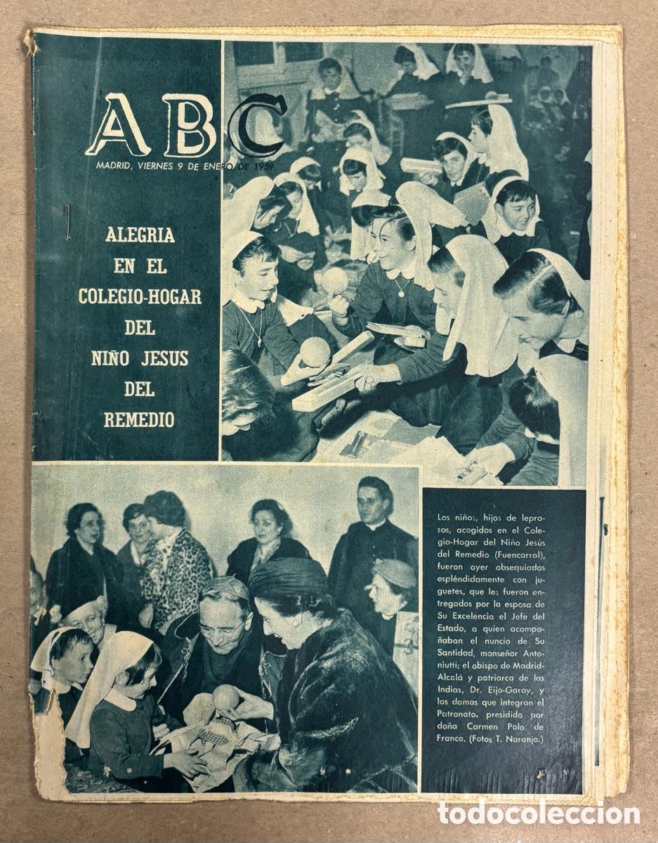 Coleccionismo de revistas y peri&oacute;dicos: ABC (28 ENERO 1959) SECRETARIO DEFENSA ESTADOS UNIDOS EN TOLEDO, CINE LA TORRE DE MADRID