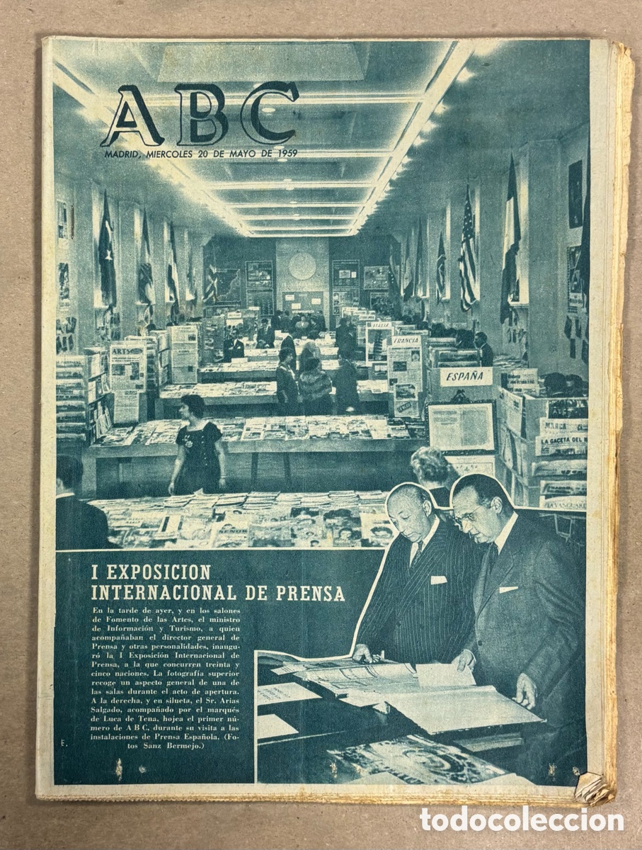 Coleccionismo de revistas y peri&oacute;dicos: ABC (20 MAYO 1959) EXPOSICI&Oacute;N INTERNACIONAL DE PRENSA, ANA MARISCAL PREMIO MEJOR ACTRIZ,&hellip;