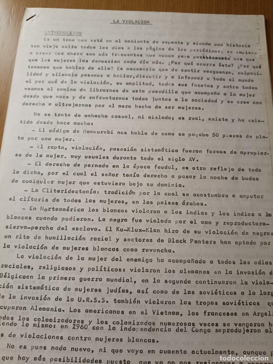 Coleccionismo de revistas y peri&oacute;dicos: FEMINISMO. DOCUMENTO CONTRA LA VIOLACI&Oacute;N DE LA COMISI&Oacute;N DE MUJERES DE DEUSTO, 8 MARZO 1979