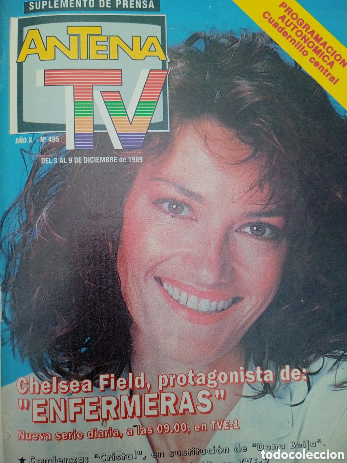 Coleccionismo de revistas y peri&oacute;dicos: Suplemento Antena TV Comienza Cristral poster &Aacute;lex y Cristina Chelsea Field protagoniza Enfermeras