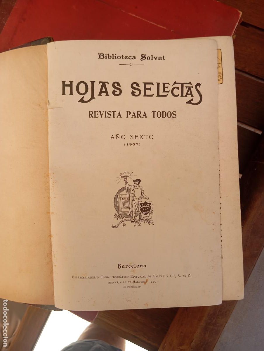 Coleccionismo de revistas y peri&oacute;dicos: HOJAS SELECTAS, REVISTA PARA TODOS - TOMO VI - A&Ntilde;O 1907 SIN HOJAS SUELTAS