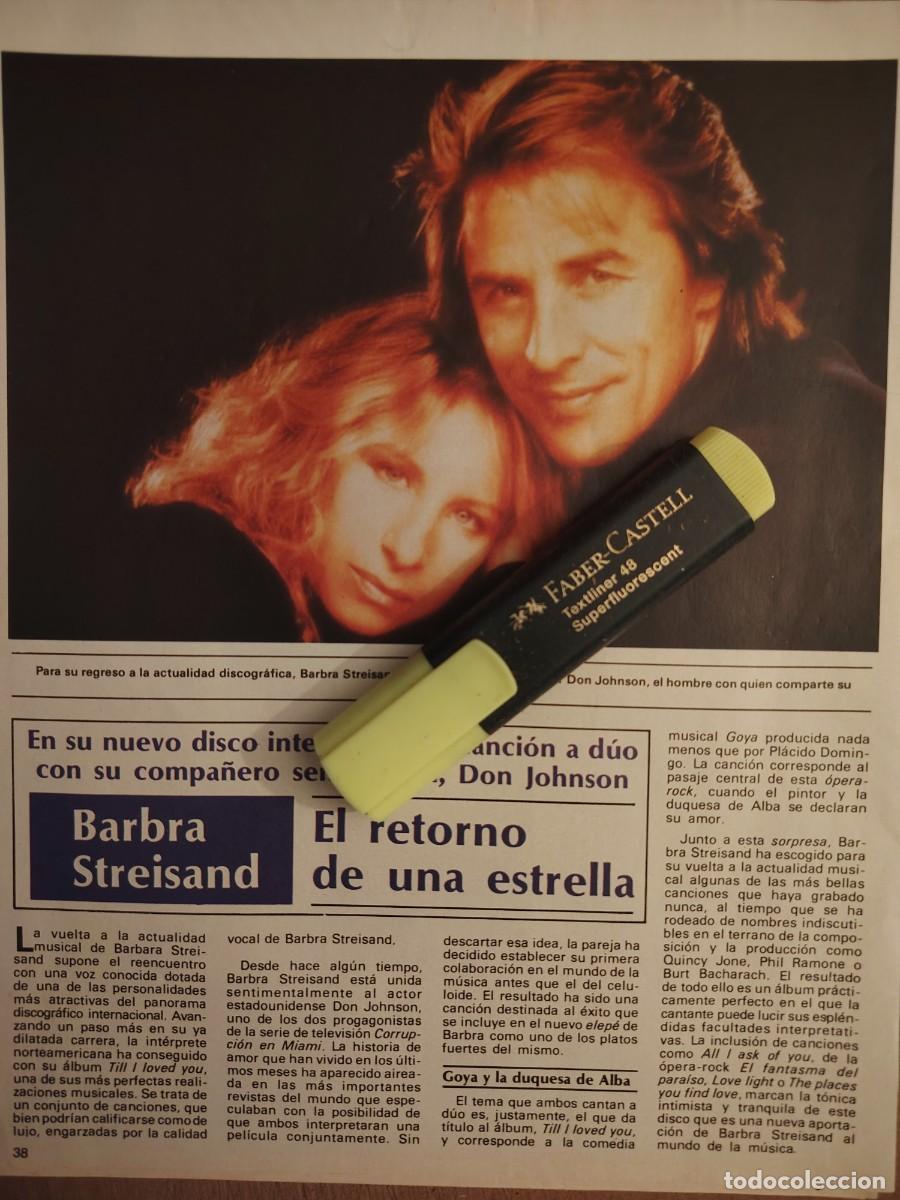 Coleccionismo de revistas y peri&oacute;dicos: Reportaje Barbara Streisand & Don Johnson - 15.12.88