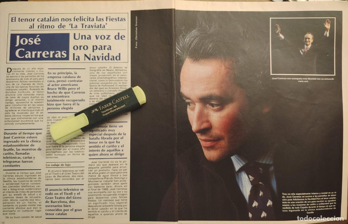 Coleccionismo de revistas y peri&oacute;dicos: Reportaje Jos&eacute; Carreras 15.12.88