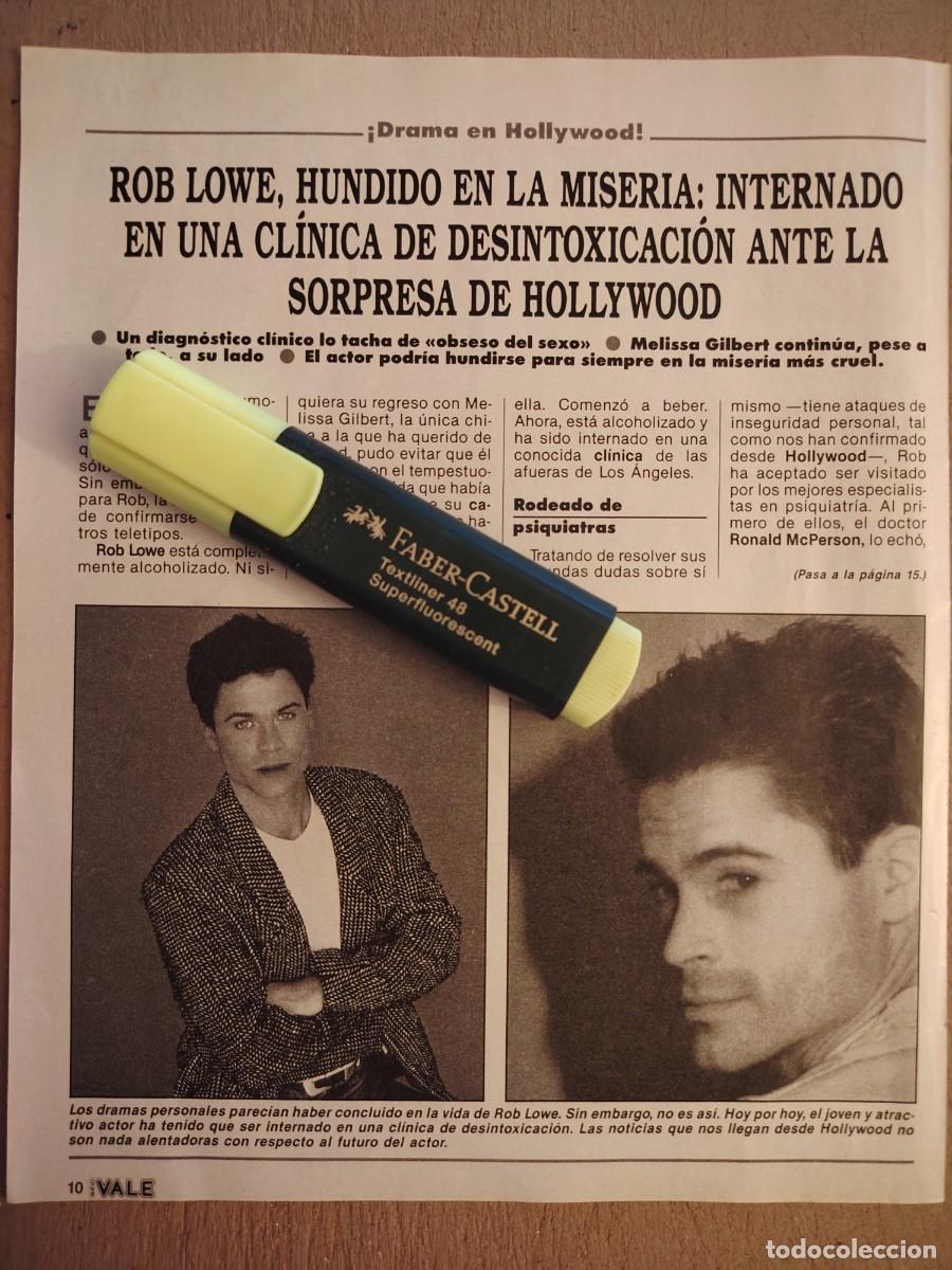 Coleccionismo de revistas y peri&oacute;dicos: Reportaje Rob Lowe 21.07.90