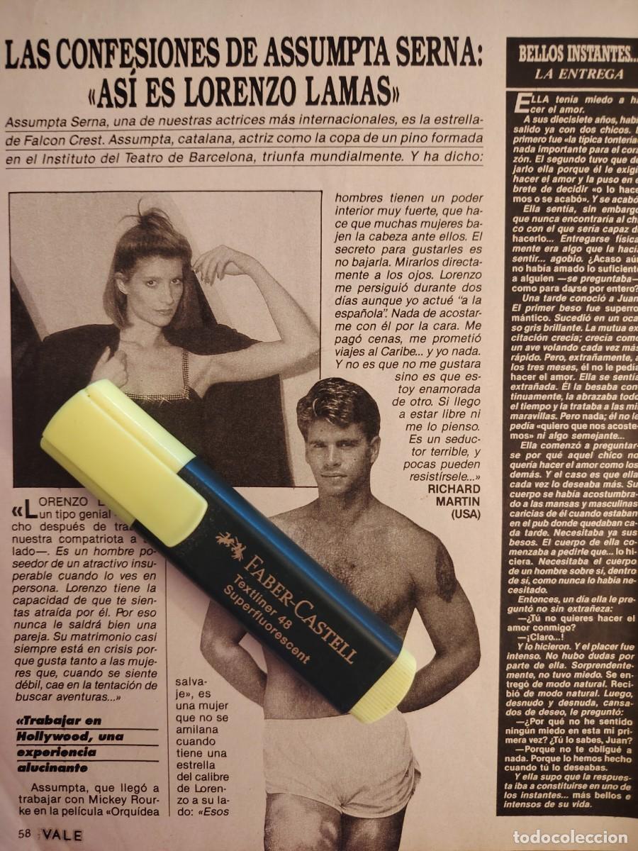 Coleccionismo de revistas y peri&oacute;dicos: Reportaje Assumpta Serna y Lorenzo Lamas 05.01.91