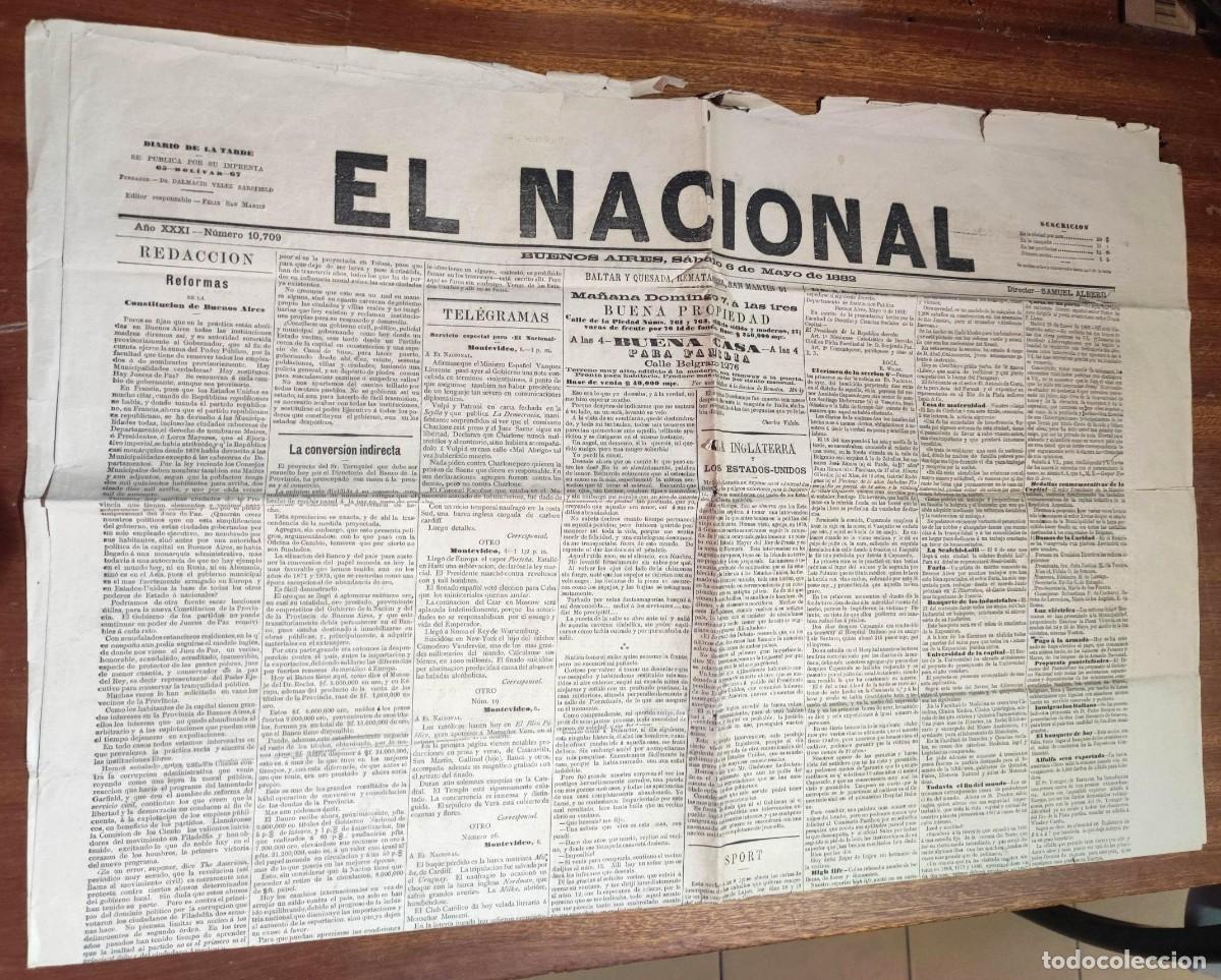 Coleccionismo de revistas y peri&oacute;dicos: PERI&Oacute;DICO EL NACIONAL 1882