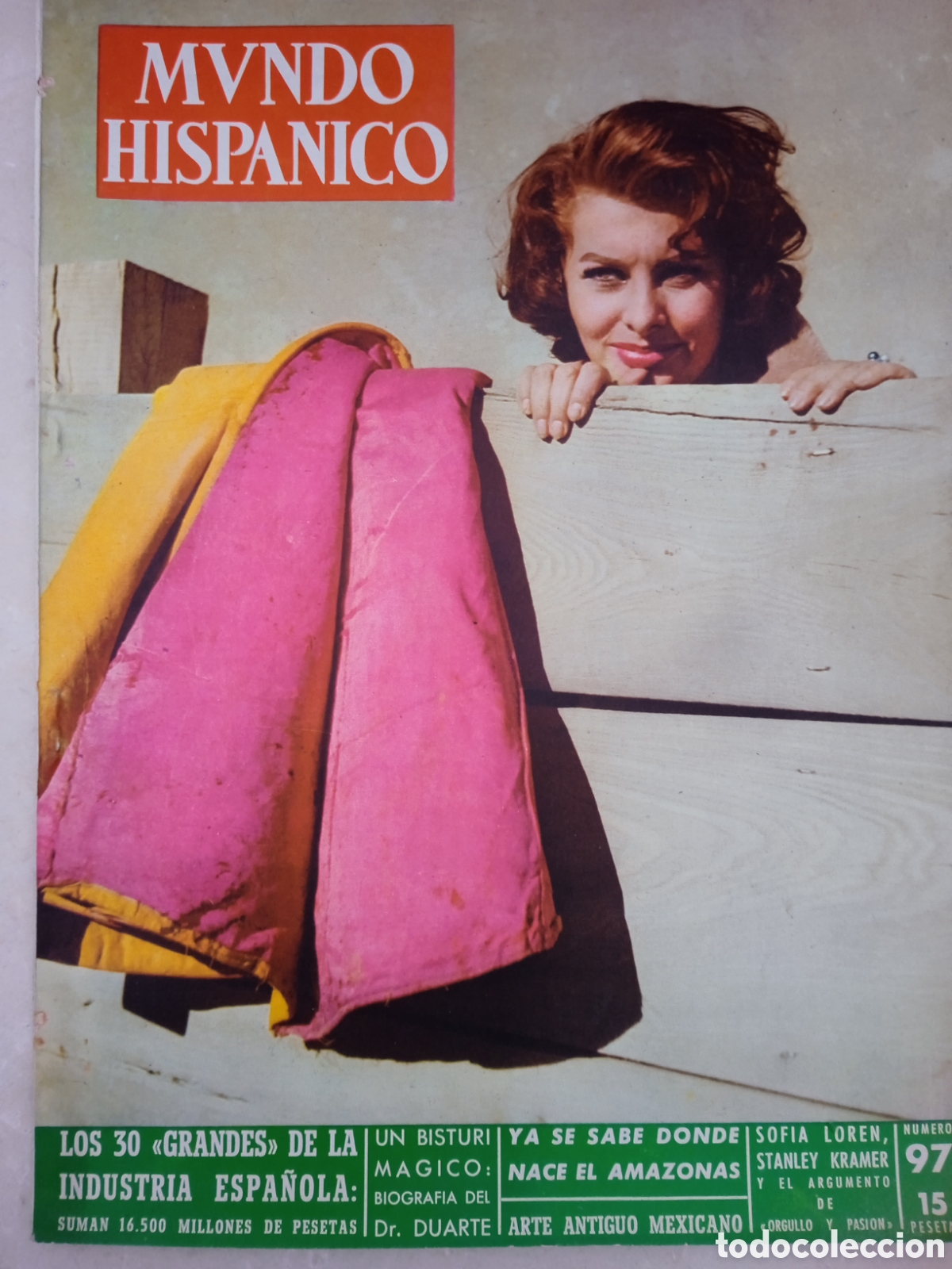 Coleccionismo de revistas y peri&oacute;dicos: Revista Mundo Hispanico 97 Sof&iacute;a Loren Arte Antiguo mexicano Dr Gonz&aacute;lez Duarte Amazonas