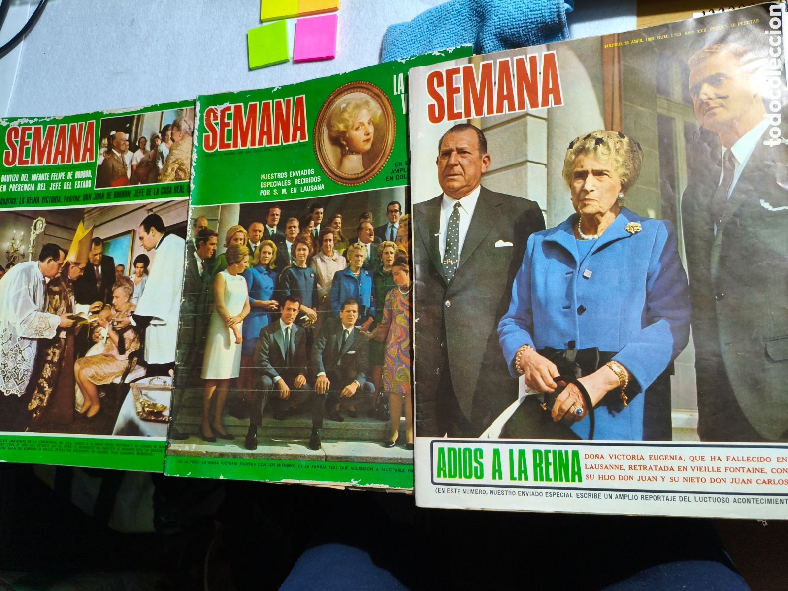 Coleccionismo de revistas y peri&oacute;dicos: Lote 3 Revistas Semana (1968-1969) - Bautizo Infante Felipe y Muerte Reina Victoria Eugenia