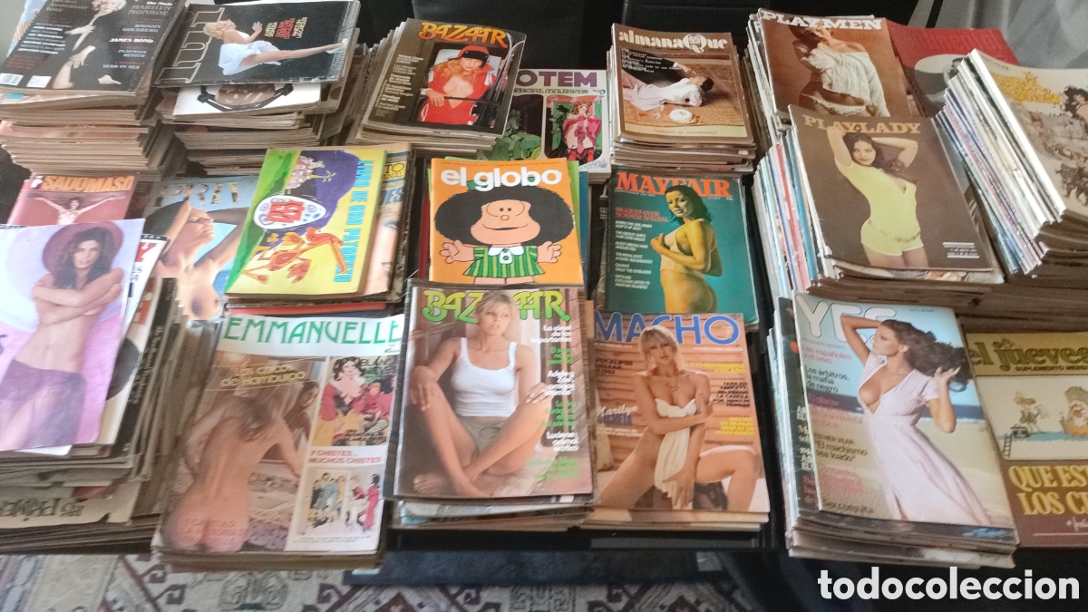 Coleccionismo de revistas y peri&oacute;dicos: M&aacute;s de 600 revistas a&ntilde;os 70 en adelante para mayores de edad