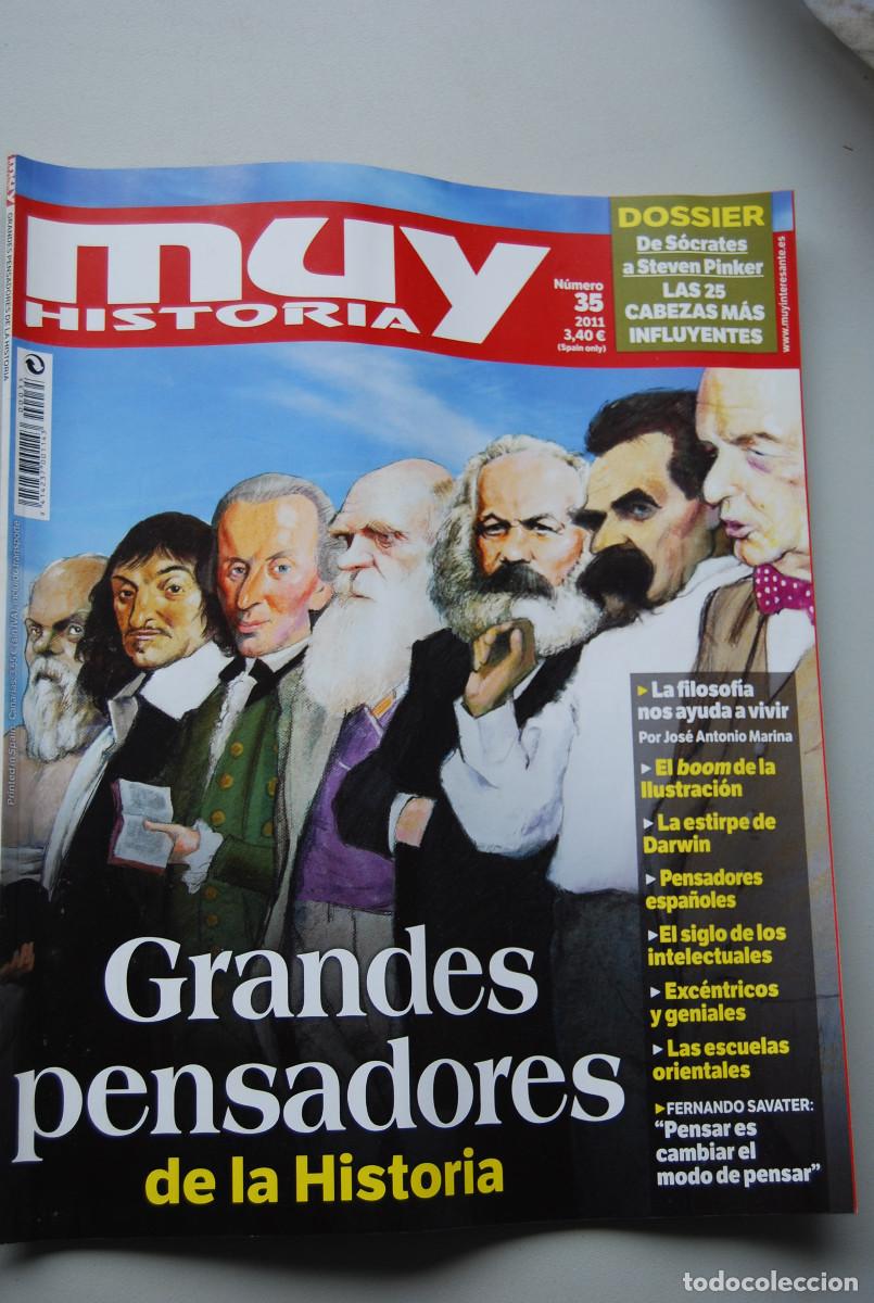 Coleccionismo de revistas y peri&oacute;dicos: MUY HISTORIA-NUMERO-35-2011 : GRANDES PENSADORES DE LA HISTORIA-DE S&Oacute;CRATES A STEVEN PINKERA