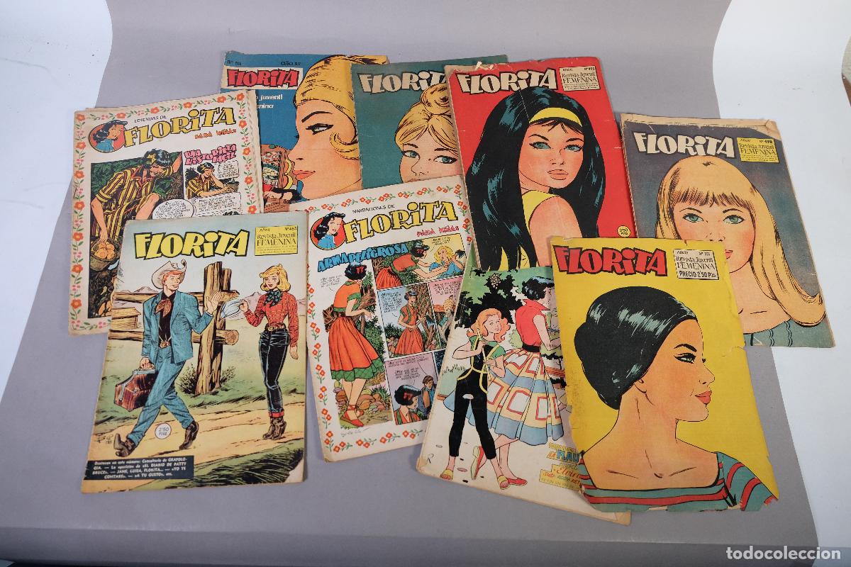 Coleccionismo de revistas y peri&oacute;dicos: Florita, Revista juvenil femenina - Lote de 9 revistas, n&ordm;s 463, 495, 498, 501, 515... - h. 1960
