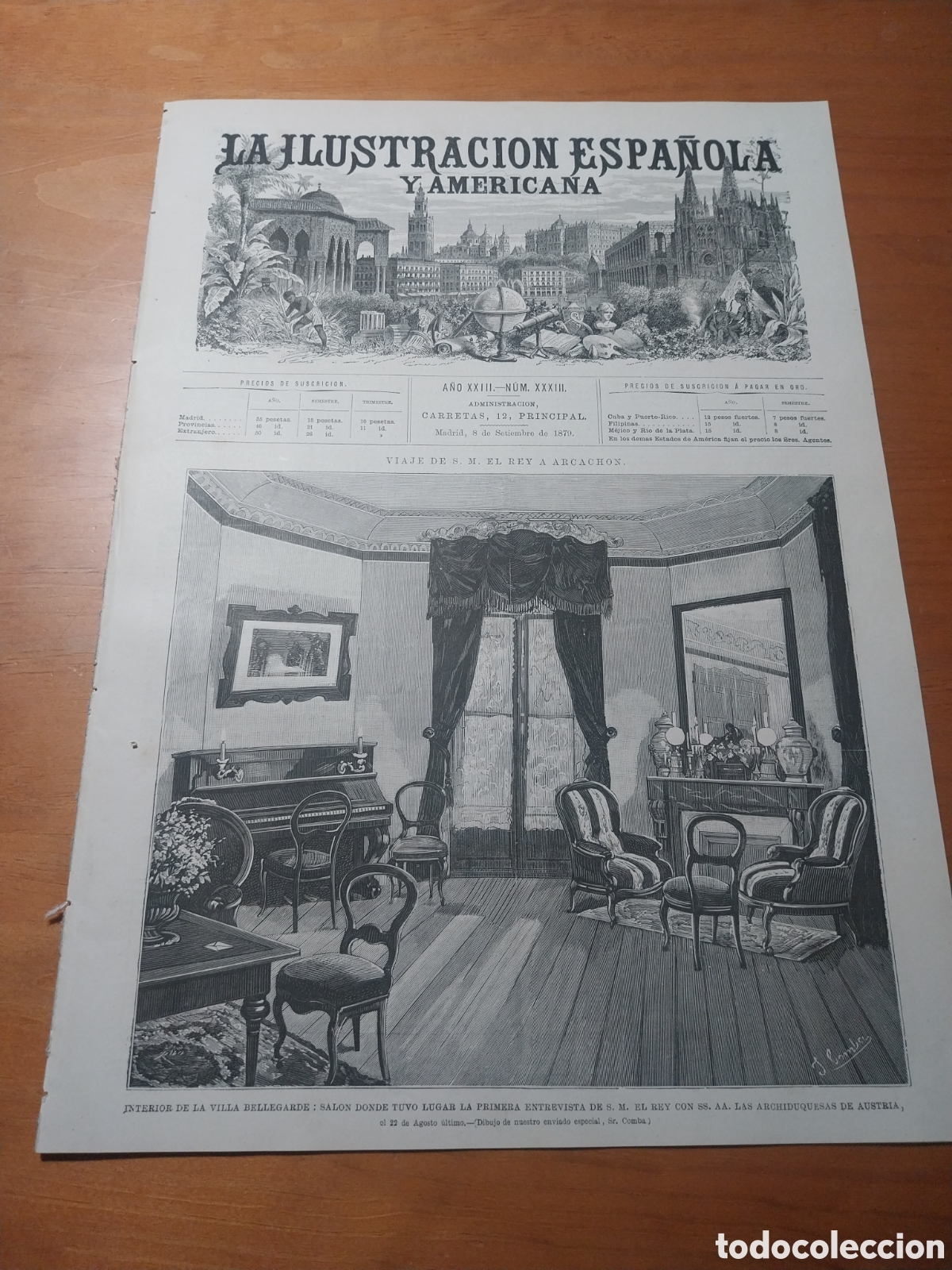 Coleccionismo de revistas y peri&oacute;dicos: REVISTA 1879 VIAJE DE ALFONSO XII A ARCACHON. LERIDA EXPOSICI&Oacute;N INDUSTRIAL Y AGRICOLA