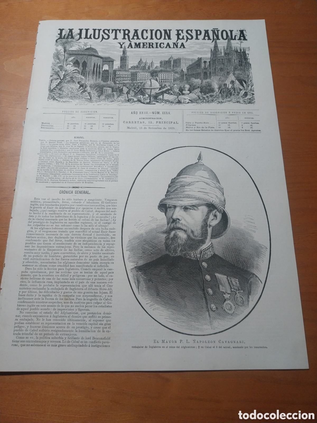 Coleccionismo de revistas y peri&oacute;dicos: REVISTA 1879 GUERRA ENTRE BOLIVIA Y PER&Uacute;
