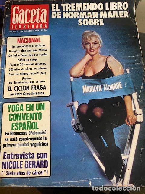 Coleccionismo de revistas y peri&oacute;dicos: Marilyn Monroe. 1974. La Gaceta Ilustrada N&ordm; 950. 12 paginas con 12 fotos