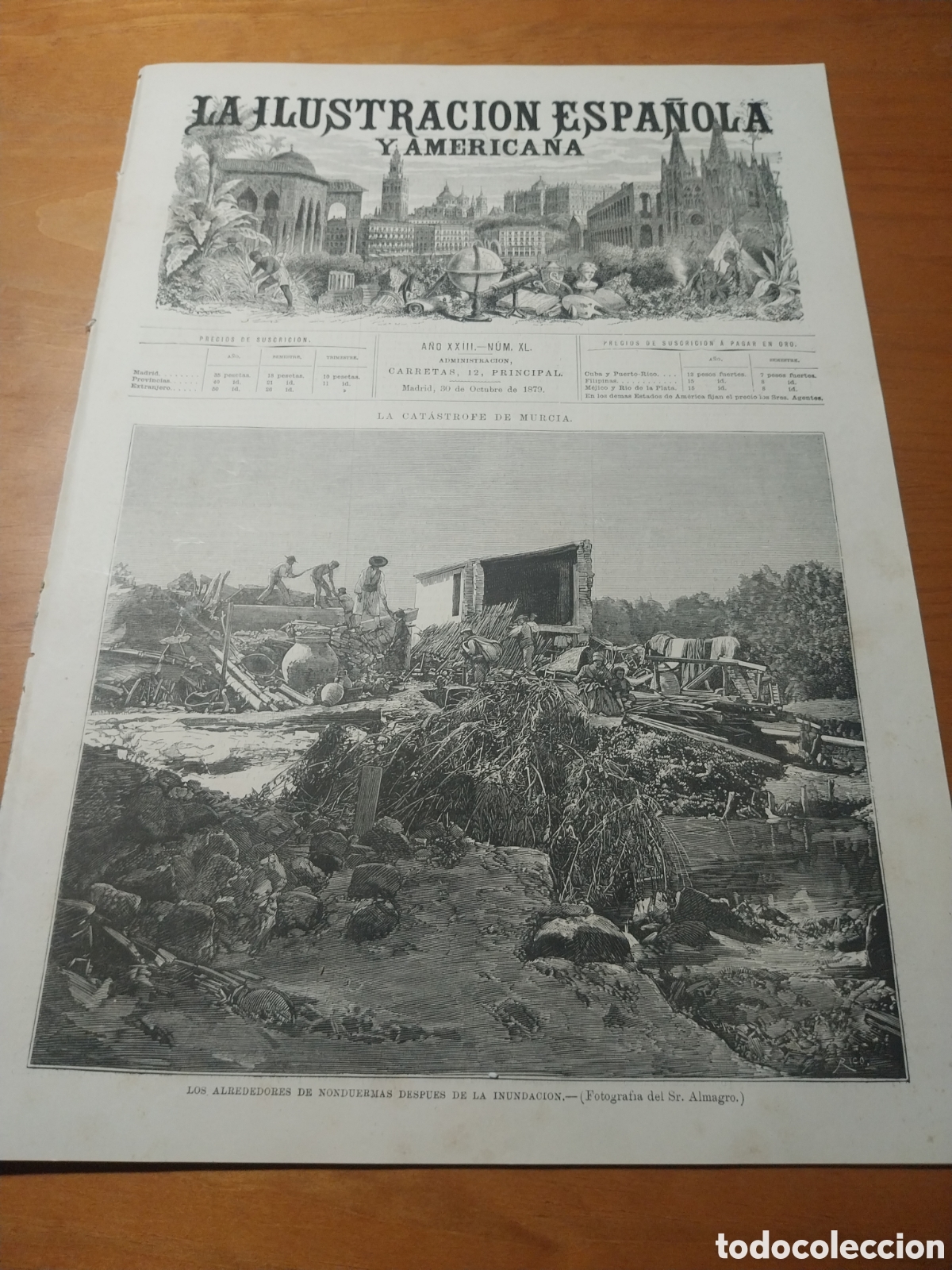 Coleccionismo de revistas y peri&oacute;dicos: REVISTA 1879 LA CATASTROFE DE MURCIA
