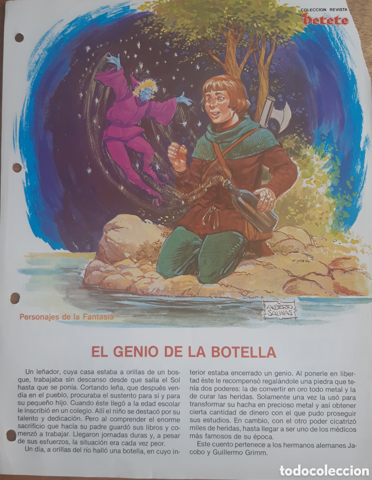 Coleccionismo de revistas y peri&oacute;dicos: El genio de la botella. Alberto Salinas. Personajes de fantas&iacute;a. Revista Petete n&ordm; 126