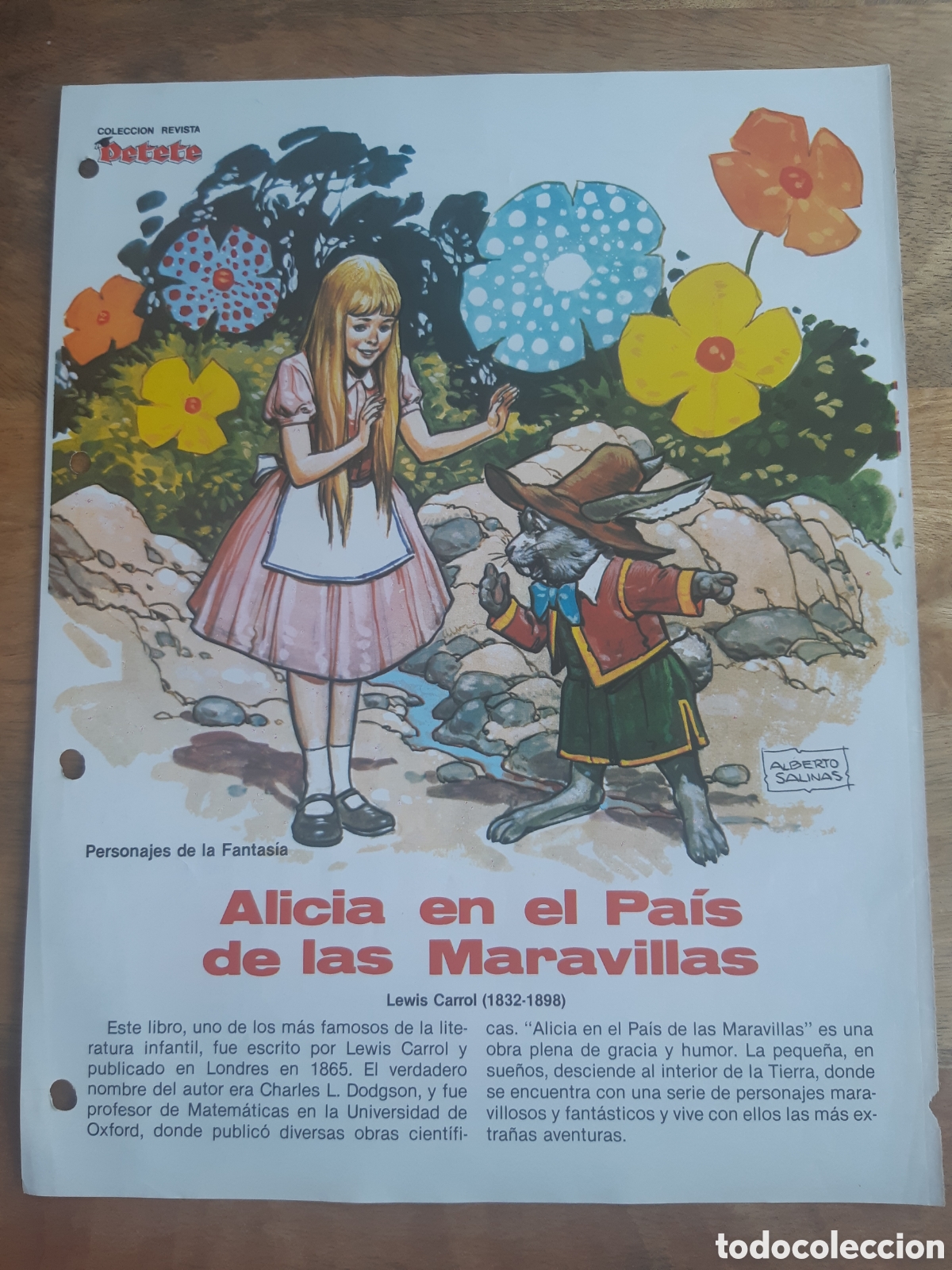 Coleccionismo de revistas y peri&oacute;dicos: Alicia en el pa&iacute;s de las maravillas. Alberto Salinas. Personajes de fantas&iacute;a. Revista Petete n&ordm; 129