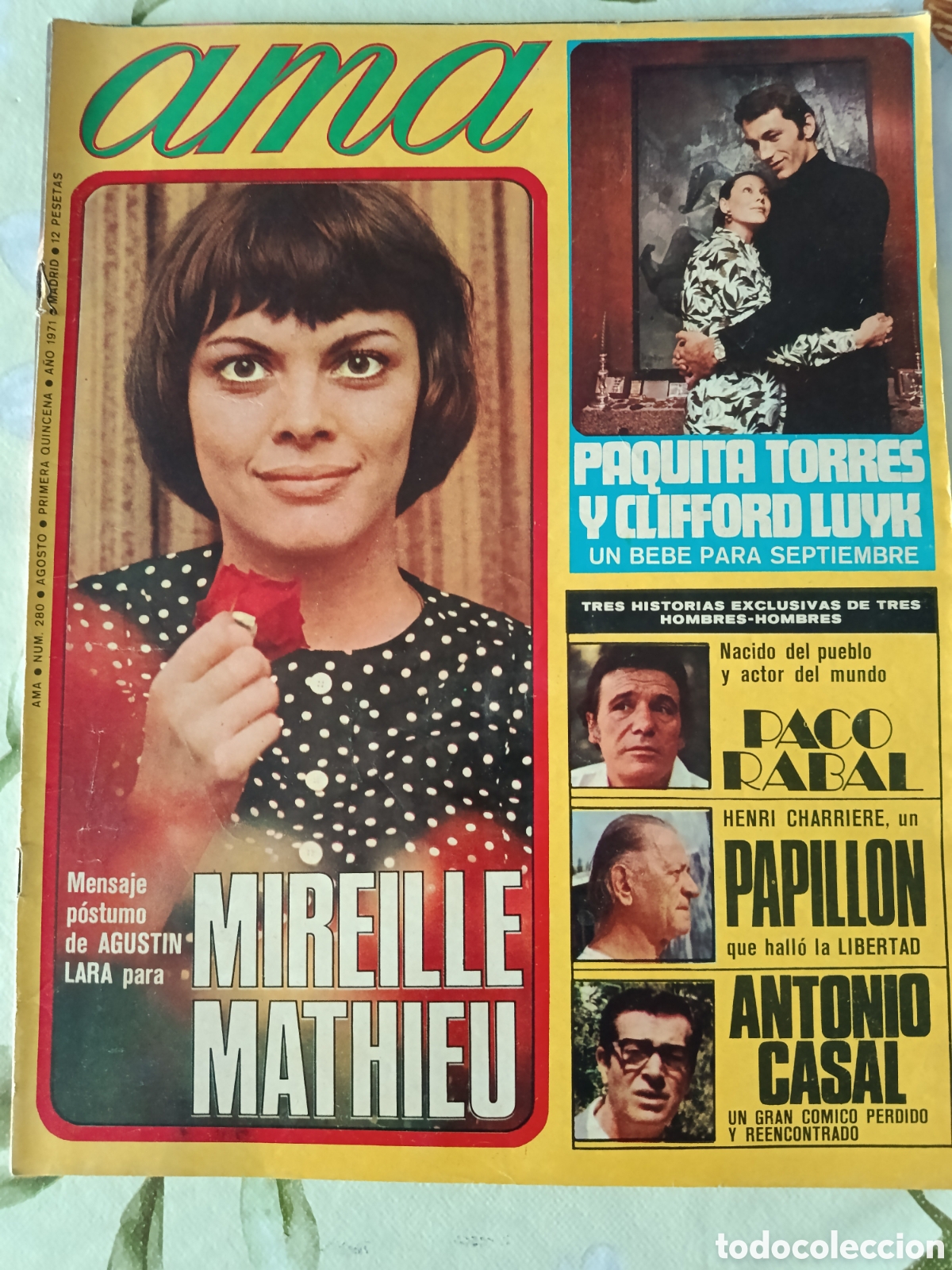 Coleccionismo de revistas y peri&oacute;dicos: Mireille Mathieu revista Ama editada en Espa&ntilde;a N⁰ 280 a&ntilde;o 1971.