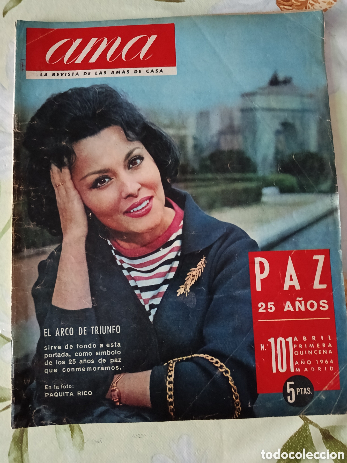 Coleccionismo de revistas y peri&oacute;dicos: Paquita Rico revista Ama editada en Espa&ntilde;a a&ntilde;o 1964 N⁰ 101.