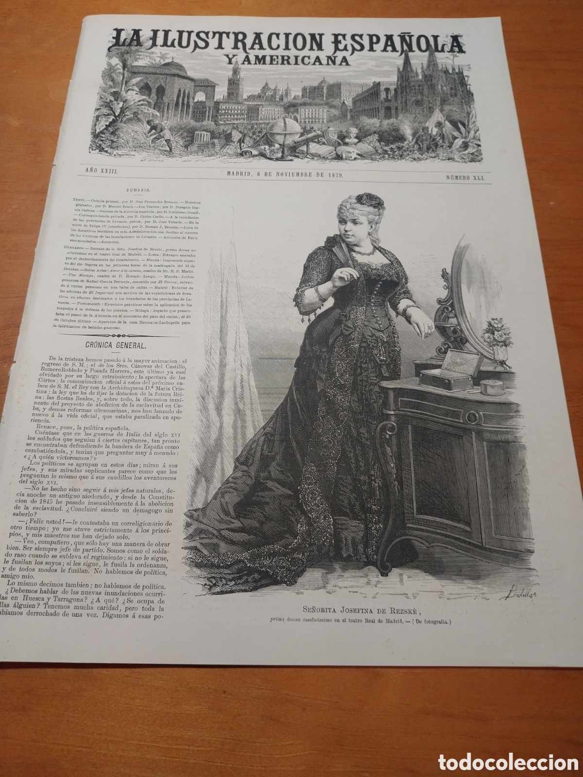 Coleccionismo de revistas y peri&oacute;dicos: REVISTA 1879 LORCA INUNDACIONES.RIO SEGURA POR MURCIA. MORAGA EN M&Aacute;LAGA.CICLON MALAGA. EL IMPARCIAL