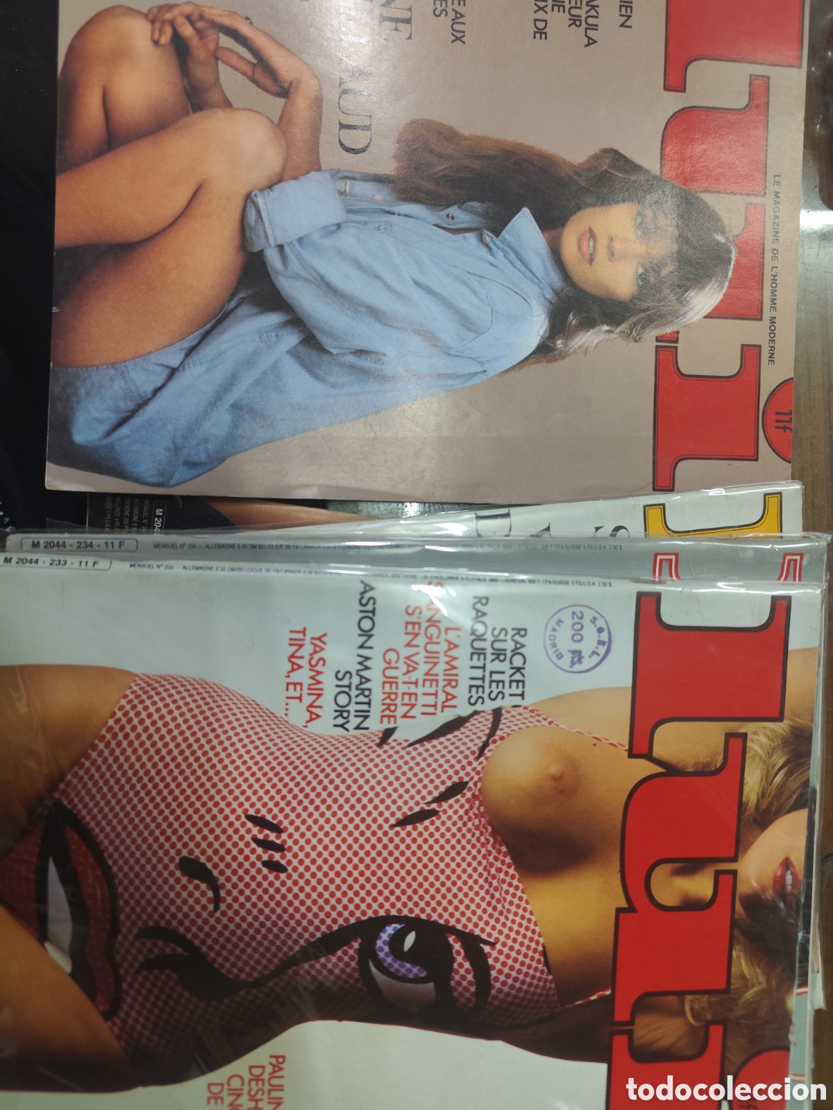 Coleccionismo de revistas y peri&oacute;dicos: Lote 9 ejemplares revista Erotica francesa LUI. 1983-1984. Contiene p&oacute;ster