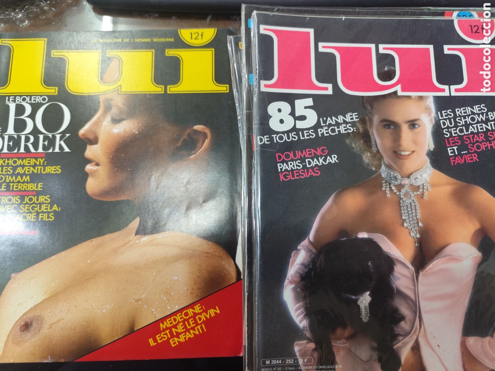 Coleccionismo de revistas y peri&oacute;dicos: Lote 8 ejemplares revista Erotica francesa LUI. 1984-1985. Contiene p&oacute;ster central