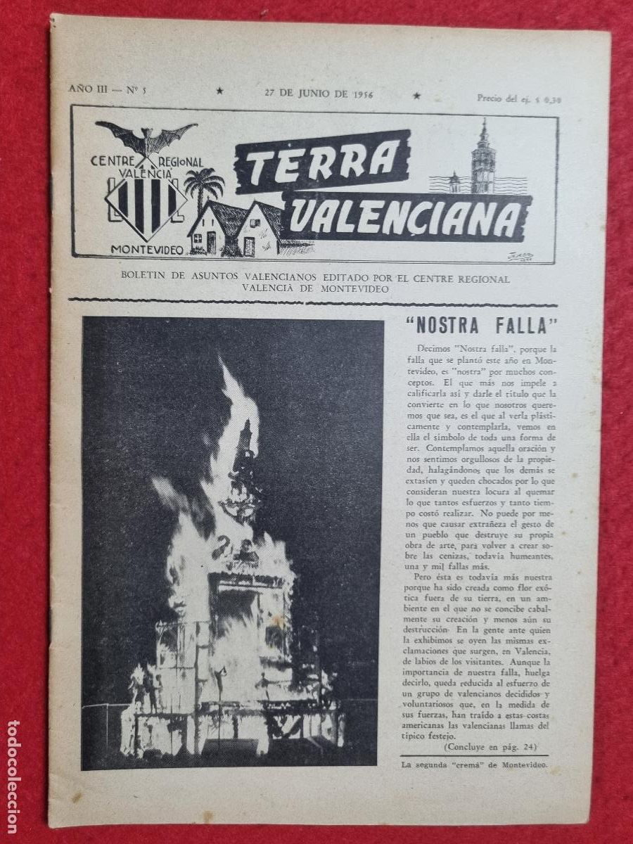 Coleccionismo de revistas y peri&oacute;dicos: REVISTA TERRA VALENCIANA VALENCIA CENTRE CULTURAL MONTEVIDEO URUGUAY 1956 N&ordm; 5 ORIGINAL