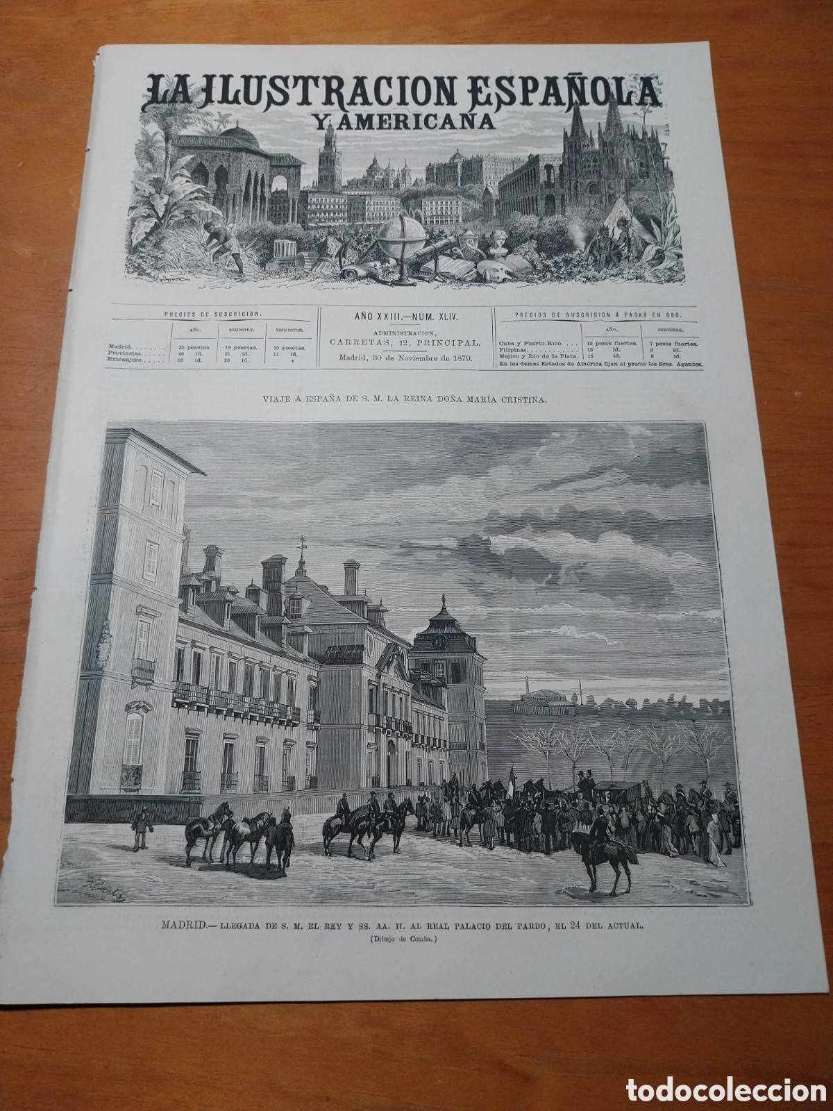 Coleccionismo de revistas y peri&oacute;dicos: REVISTA 1879 LLEGADA DE ALFONSO XII AL PARDO.ESTACI&Oacute;N DE IRUN.PRAGA .RAFAEL FERNANDEZ INUNDACIONES