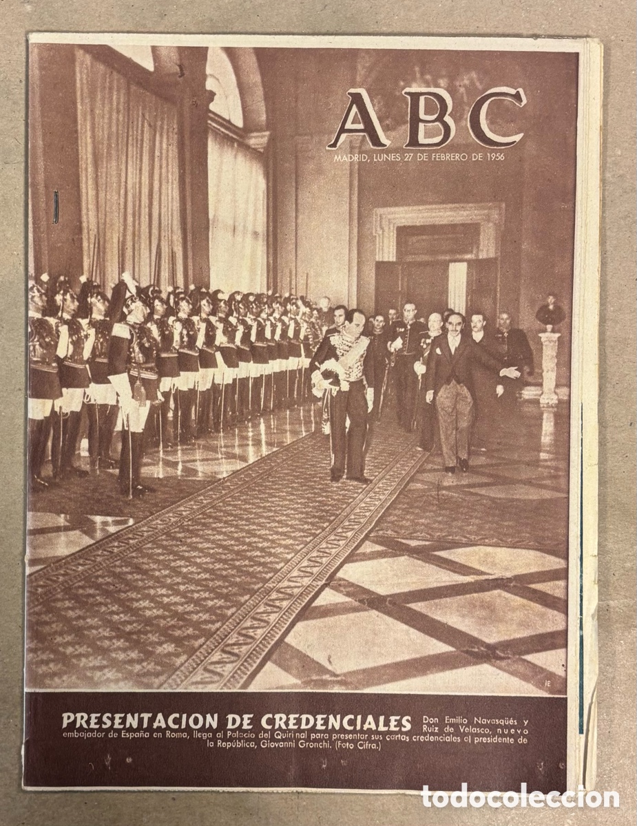 Coleccionismo de revistas y peri&oacute;dicos: ABC (17 FEBRERO 1956) PRESENTACI&Oacute;N CREDENCIALES EMBAJADOR ROMA, ACCIDENTE A&Eacute;REO GUADARRAMA