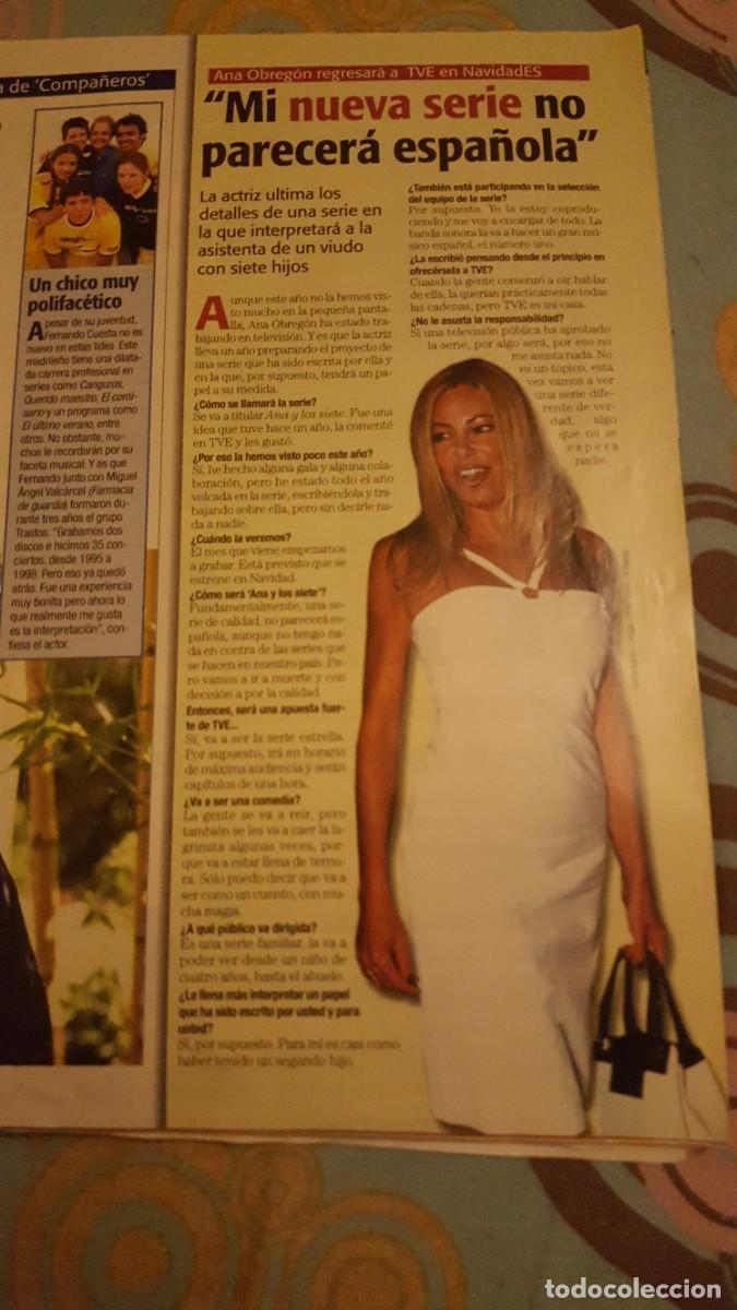 Coleccionismo de revistas y peri&oacute;dicos: Recorte de revista con Ana Obreg&oacute;n.