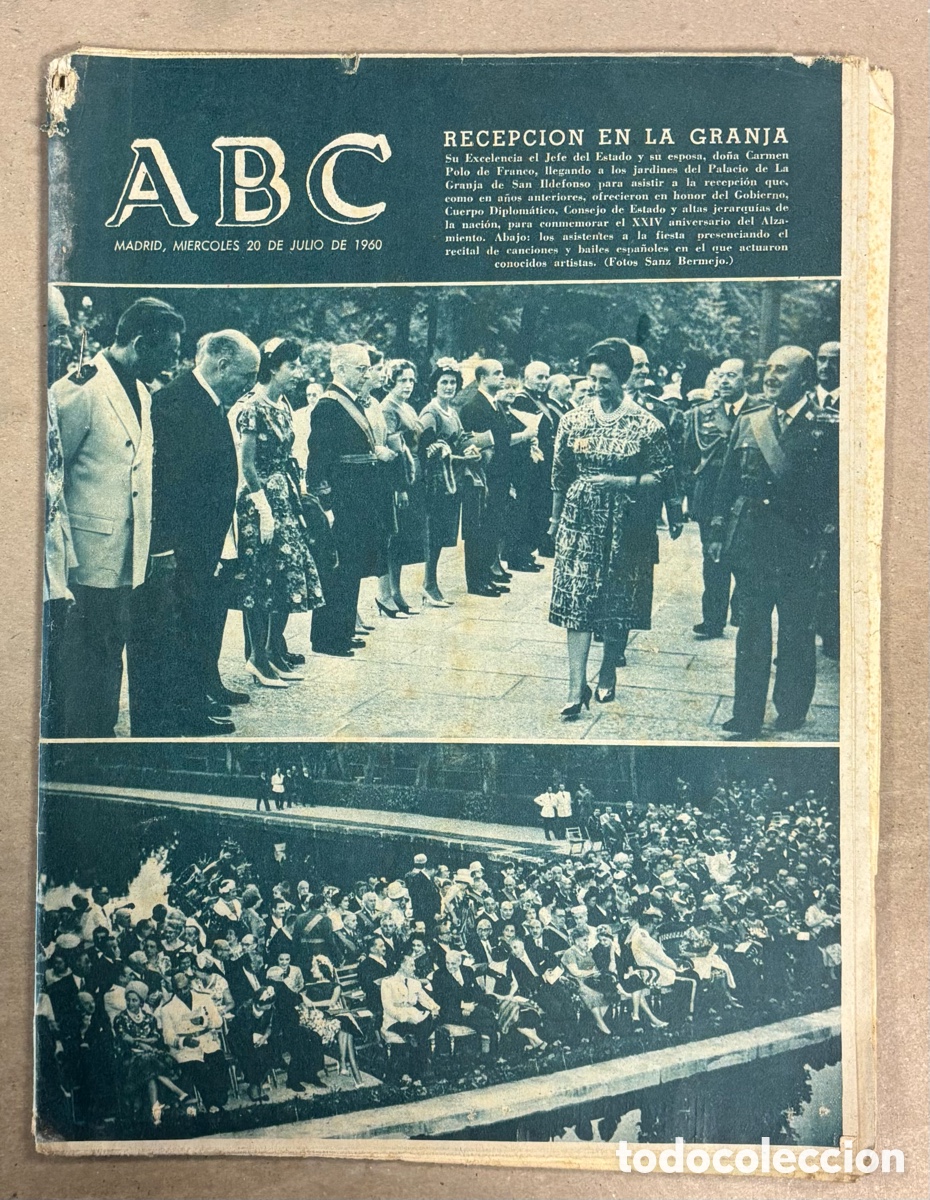 Coleccionismo de revistas y peri&oacute;dicos: ABC (20 JULIO 1960) RECEPCI&Oacute;N EN LA GRANJA DE SAN ILDEFONSO, FESTIVAL CINE SAN SEBASTI&Aacute;N,&hellip;