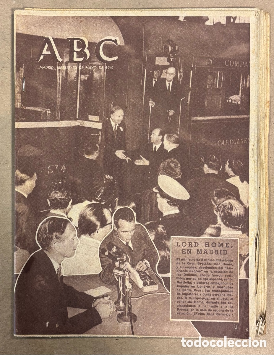 Coleccionismo de revistas y peri&oacute;dicos: ABC (30 MAYO 1961) LORD HOME EN MADRID, ELVIS PRESLEY CARTEL PEL&Iacute;CULA KING CREOLE, EL ESPA&Ntilde;OL ELIMIN